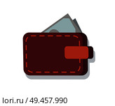 Wallet full of money icon closeup, personal thing with banknotes allowing to pay and buy products, vector illustration isolated on white background. Wallet Full of Money Icon Vector Illustration. Стоковая иллюстрация, агентство Ingram Publishing / Фотобанк Лори