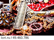 Mix of beautiful jewellery.Collection of bijouterie.Fashion jewelry. Jewelry and bijouterie. Стоковое фото, агентство Ingram Publishing / Фотобанк Лори