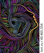 Human face integrated in black and white woodcut pattern. On subject of the mind, consciousness, reason and human drama. Black Poetry series. Стоковое фото, агентство Ingram Publishing / Фотобанк Лори