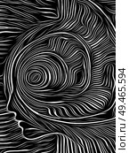Human face integrated in black and white woodcut pattern. On subject of the mind, consciousness, reason and human drama. Black and White Poetry series. Стоковое фото, агентство Ingram Publishing / Фотобанк Лори