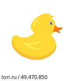 ducky bath toy flat vector color icon. Стоковая иллюстрация, агентство Ingram Publishing / Фотобанк Лори