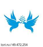 Dove vector. Isolated blue icon. Стоковая иллюстрация, агентство Ingram Publishing / Фотобанк Лори