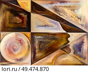 Painting of colorful geometric forms on the subject of art, creativity and design. Стоковое фото, агентство Ingram Publishing / Фотобанк Лори