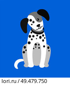 Dog puppy with spots, canine wearing collar on neck vector. Animal pet dog creature, purebred pedigree muzzle. Hound domesticated canis in clinic. Dog Puppy with Spots Canine Wearing Collar on Neck. Стоковая иллюстрация, агентство Ingram Publishing / Фотобанк Лори