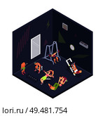 People doing fitness and training in gym 3d isometric vector illustration. Isometric Fitness Illustration. Стоковая иллюстрация, агентство Ingram Publishing / Фотобанк Лори