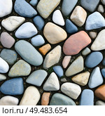 Close-up landscape design with colored stones. Стоковое AI-изображение, AI-художник Анастасия / Фотобанк Лори