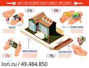 Real estate augmented reality isometric infographics with good deal modern technologies secure transaction and rational exchange descriptions vector illustration. Стоковая иллюстрация, агентство Ingram Publishing / Фотобанк Лори