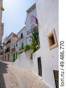 Ibiza Eivissa downtown Dalt Vila facades in Balearic Islands. Стоковое фото, агентство Ingram Publishing / Фотобанк Лори
