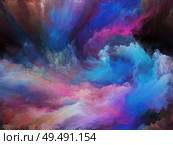 Abstract Color series. Composition of colorful paint in motion on canvas on the subject of art, creativity and imagination. Стоковое фото, агентство Ingram Publishing / Фотобанк Лори