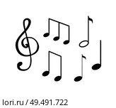 Music notes, notation tablature of sounds sketch isolated icons vector. La and minim, semiquaver and crochet melody. Visual representation symbols. Music Notes, Notation Tablature of Sounds Sketch. Стоковая иллюстрация, агентство Ingram Publishing / Фотобанк Лори