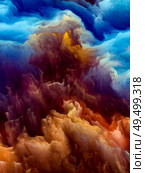 Mountains of Never. Impossible Planet series. Graphic composition of vibrant flow of hues and gradients  for subject of art, creativity and design. Стоковое фото, агентство Ingram Publishing / Фотобанк Лори