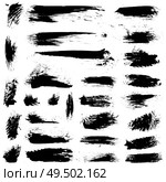 set of 28 vector brush stroke stains . vector ink brush stains set. Стоковая иллюстрация, агентство Ingram Publishing / Фотобанк Лори