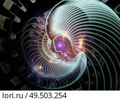 Virtual Mind series. Concept illustration of multiple human profiles in abstract space on subject of education, science and modern technologies. Стоковое фото, агентство Ingram Publishing / Фотобанк Лори