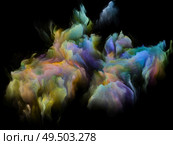 Coloring Space series. Three dimension vivid cloudy formations. Abstraction on the subject of art, imagination, creativity and education. Стоковое фото, агентство Ingram Publishing / Фотобанк Лори