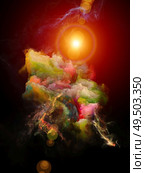 Cosmic Flower series. Image of rich colorful textures in conceptual relevance to art, design, creativity and imagination. Стоковое фото, агентство Ingram Publishing / Фотобанк Лори