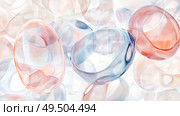 Abstract translucent circles in pastel colors creating ethereal background. Стоковое AI-изображение, AI-художник Анастасия Золотницкая / Фотобанк Лори