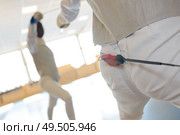 a close up of fencing combat. Стоковое фото, агентство Ingram Publishing / Фотобанк Лори