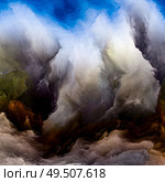 Mountains of Never. Impossible Planet series. Arrangement of vibrant flow of hues and gradients on theme of art, creativity and design. Стоковое фото, агентство Ingram Publishing / Фотобанк Лори