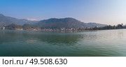 Lake Phewa - at the second largest lake in Nepal located in the Pokhara Valley near Pokhara and Sarangkot mountain. Стоковое фото, агентство Ingram Publishing / Фотобанк Лори