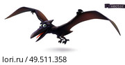 Pterodactyl. Pterosaur, flying dinosaur cartoon character. Funny animal 3d vector icon. Стоковая иллюстрация, агентство Ingram Publishing / Фотобанк Лори
