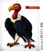 Vulture, eagle cartoon character. Funny animal, 3d vector icon. Стоковая иллюстрация, агентство Ingram Publishing / Фотобанк Лори