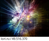 Exponential Growth of Technology. Bright math-generated abstract radial elements to illustrate concept of rapid expansion on the subject of science, education and technology. Стоковое фото, агентство Ingram Publishing / Фотобанк Лори