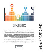 Statistic infochart in different colors, analytics design vector. Scheme with pointers, peak increasing. Flowchart with numeric data and figures information. Statistic Infochart in Different Colors, Analytics. Стоковая иллюстрация, агентство Ingram Publishing / Фотобанк Лори