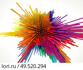Displacement Worlds. 3D rendering of spherical noise displacement pattern on the subject of education, three dimensional technology, mathematic and virtual 3D rendering. Стоковое фото, агентство Ingram Publishing / Фотобанк Лори