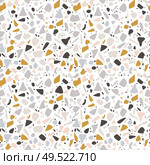 Terrazzo seamless pattern design with hand drawn rocks. Abstract modern background, flat vector illustration. Стоковая иллюстрация, агентство Ingram Publishing / Фотобанк Лори