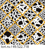 Terrazzo seamless pattern design with hand drawn rocks. Abstract modern background, flat vector illustration. Стоковая иллюстрация, агентство Ingram Publishing / Фотобанк Лори