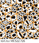 Terrazzo seamless pattern design with hand drawn rocks with honeycomb pattern. Abstract modern background, flat vector illustration. Стоковая иллюстрация, агентство Ingram Publishing / Фотобанк Лори