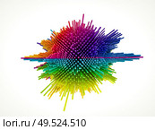 Displacement Worlds. 3D rendering of spherical noise displacement pattern on the subject of education, three dimensional technology, mathematic and virtual 3D rendering. Стоковое фото, агентство Ingram Publishing / Фотобанк Лори