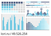 Infographics business concepts in visual form vector. Schemes with scales and numbers, pointer with peaks designation. Flowcharts graphics information. Infographics Business Concepts in Visual Form. Стоковая иллюстрация, агентство Ingram Publishing / Фотобанк Лори