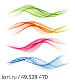 Vector Set of color abstract wave design element. Abstract background, color flow waved lines for brochure, website, flyer design. Transparent smooth wave. Green, blue, orange, magenta. Set of color abstract wave design element. Стоковая иллюстрация, агентство Ingram Publishing / Фотобанк Лори