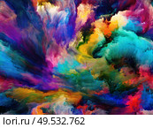 Abstract Color series. Composition of colorful paint in motion on canvas on the subject of art, creativity and imagination. Стоковое фото, агентство Ingram Publishing / Фотобанк Лори