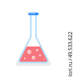 Glass flask for chemical substances containing vector. Isolated icon of equipment conducting experiments, glassware for scientific liquids investigation. Glass Flask for Chemical Substances Containing. Стоковая иллюстрация, агентство Ingram Publishing / Фотобанк Лори