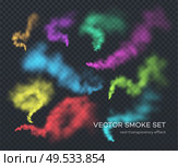 Vector smoke. A set of different color realistic insulated transparent effects of smoke. The real effect of transparency. EPS10. Vector smoke. A set of different color realistic insulated transparent effects of smoke. The real effect of transparency. Стоковая иллюстрация, агентство Ingram Publishing / Фотобанк Лори