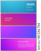 The minimalistic vector illustration of the editable layout of headers, banner design templates. Abstract geometric pattern with colorful gradient business background. The minimalistic vector illustration of the editable layout of headers, banner design templates. Abstract geometric pattern with colorful gradient business background. Стоковая иллюстрация, агентство Ingram Publishing / Фотобанк Лори