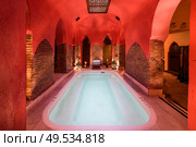 Arabic baths Hammam in Granada, Andalusia, Spain. Elvira baths. Hot water pool.. Arabic baths Hammam in Granada, Andalusia, Spain. Стоковое фото, агентство Ingram Publishing / Фотобанк Лори