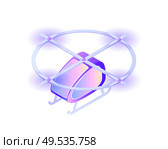 Helicopter with cabin of pilot and propellers transport vector. Isolated icons delivery of goods, aviation tourism transportation of passengers smart city. Helicopter with Cabin Pilot Propellers Transport. Стоковая иллюстрация, агентство Ingram Publishing / Фотобанк Лори