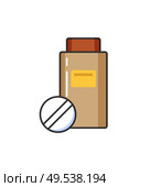 Allergy hypersensitivity, plastic bottle with emblem and drugs isolated icon vector. Cause of allergy, sensitivity of human organism allergic reaction. Allergy Hypersensitivity Plastic Bottle Emblem. Стоковая иллюстрация, агентство Ingram Publishing / Фотобанк Лори