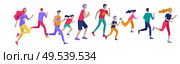 People Marathon Running Sport race sprint, concept illustration running men and women wearing sportswer in landscape. Jogging at Training. Healthy Active Speed Exercise. Cartoon Vector Illustration. People Marathon Running Sport race sprint, concept illustration running men and women wearing sportswer in landscape. Jogging at Training. Healthy Active Speed Exercise. Cartoon Vector. Стоковая иллюстрация, агентство Ingram Publishing / Фотобанк Лори