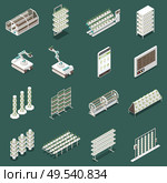 Modern greenhouse complex isometric icons set isolated vector illustration. Стоковая иллюстрация, агентство Ingram Publishing / Фотобанк Лори