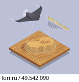 Small air transport isometric composition with flying unmanned vehicle 3d vector illustration. Стоковая иллюстрация, агентство Ingram Publishing / Фотобанк Лори