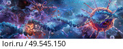 A computer generated composition featuring a myriad of peculiar and unconventional objects arranged in a chaotic yet intriguing display. Стоковое AI-изображение, AI-художник Данила Большаков / Фотобанк Лори