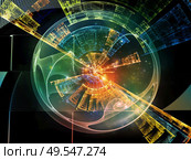 Concentric Technology series. Interplay of loose symmetrical fractal structures and light on the subject of science and modern technology. Стоковое фото, агентство Ingram Publishing / Фотобанк Лори
