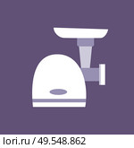Meat grinder isolated. Household kitchen appliances. Vector flat illustration. Стоковая иллюстрация, агентство Ingram Publishing / Фотобанк Лори