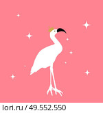 Silhouette of beautiful colored vector illustrations of flamingos in crown. EPS10. Silhouette of beautiful colored vector illustrations of flamingos in crown. Стоковая иллюстрация, агентство Ingram Publishing / Фотобанк Лори