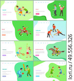 Polo and tennis game vector, british sports and competitions woman playing together using rackets and balls, racing and curling, cricket football. Different types of english sport. Horse Ricing and Polo Tennis Curling Team Web. Стоковая иллюстрация, агентство Ingram Publishing / Фотобанк Лори
