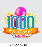 1000 Followers, Thank you Background for Social Network friends. Vector Illustration EPS10. 1000 Followers, Thank you Background for Social Network friends. Vector Illustration. Стоковая иллюстрация, агентство Ingram Publishing / Фотобанк Лори